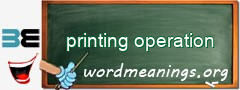 WordMeaning blackboard for printing operation